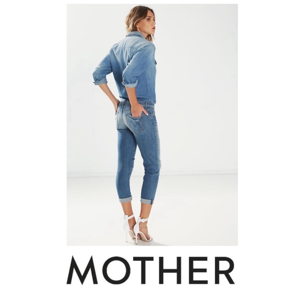 Mother The Drop Out Slouchy Distressed Jeans in Size 25